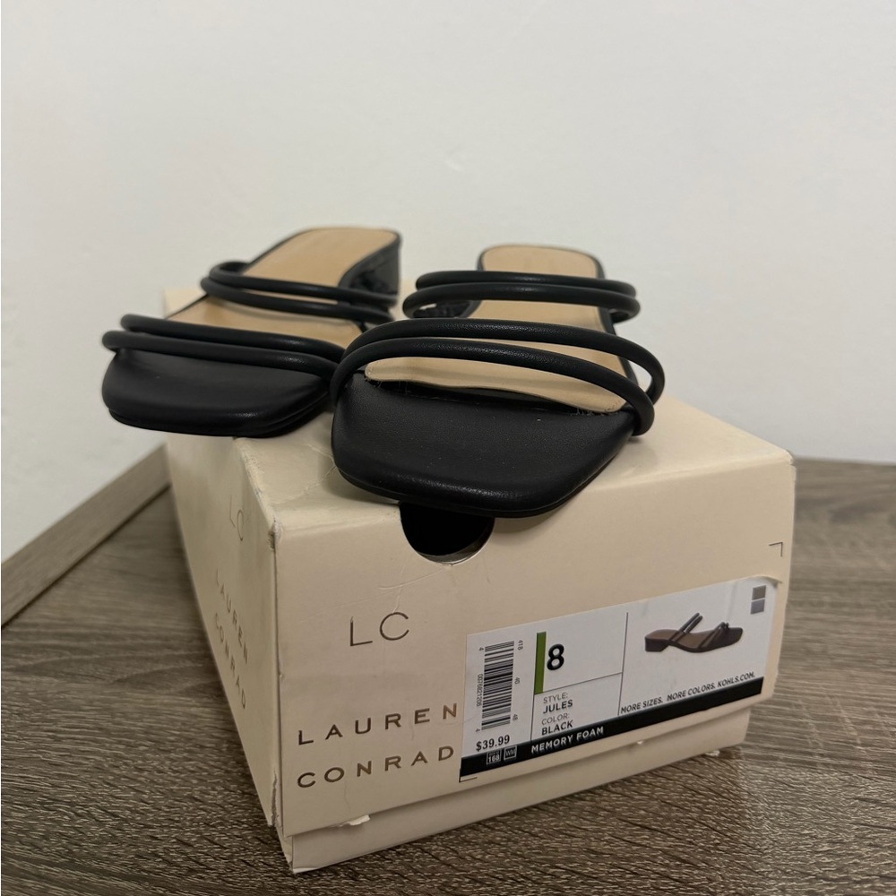 LC Lauren Conrad Black Strappy Sandals